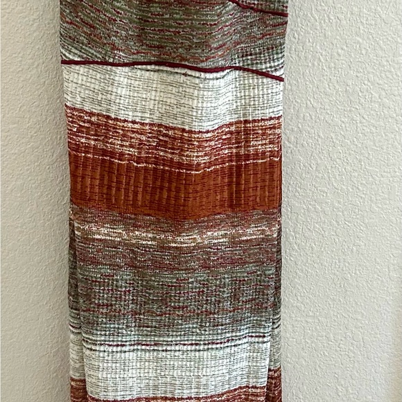 Free People Sz L all day long Multicolor Striped Maxi stretch Dress - Picture 3 of 4